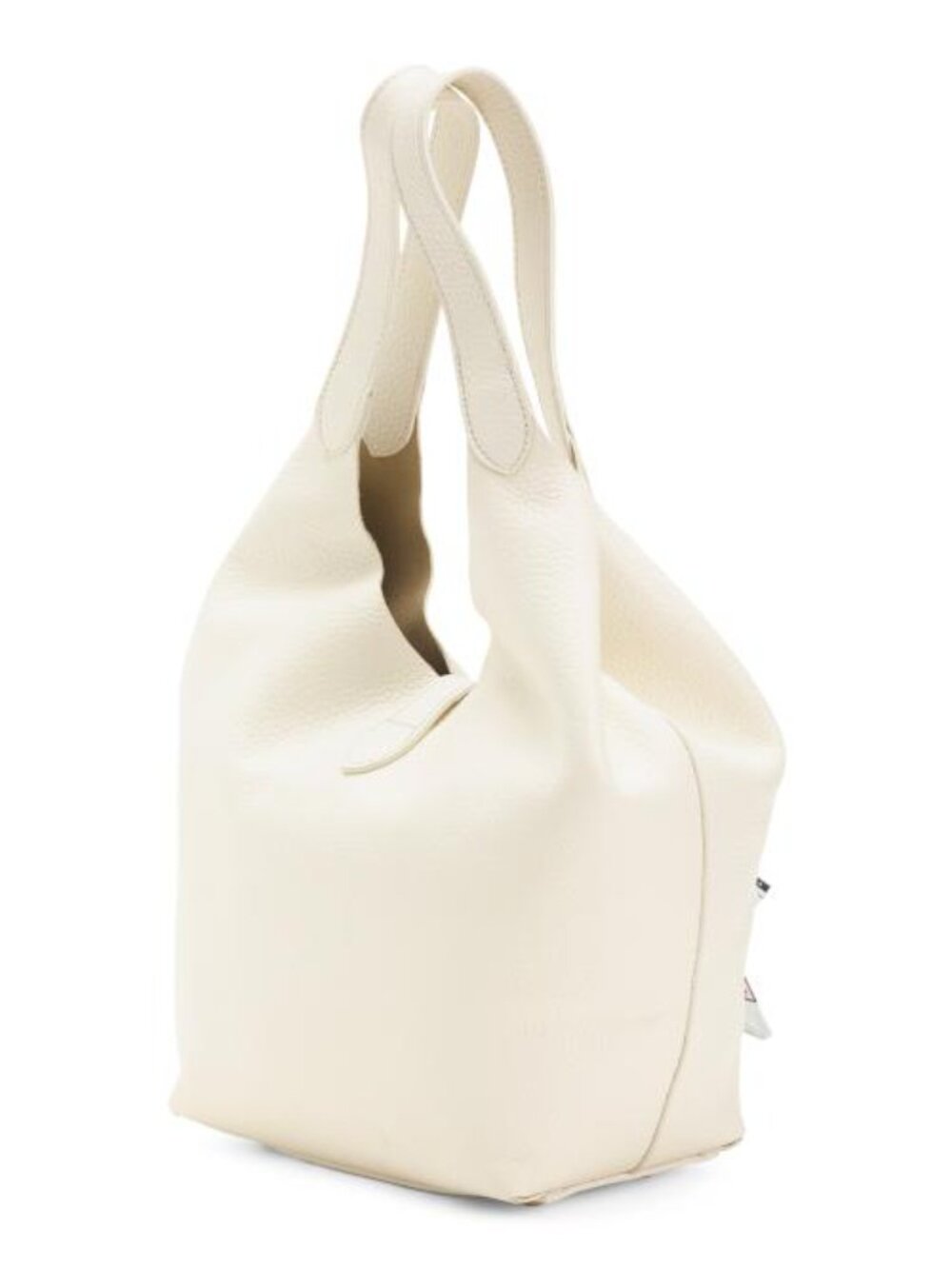 LA VIA Made In Italy Leather Soft Double Handle Shopper Tote With Charm - Picture 3 of 6